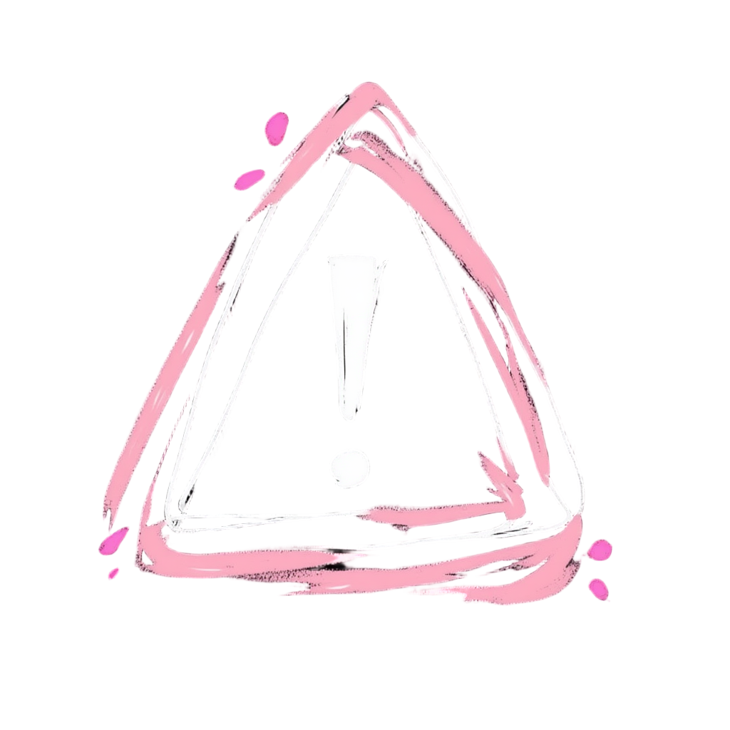 Warning Triangle Pink Transparent